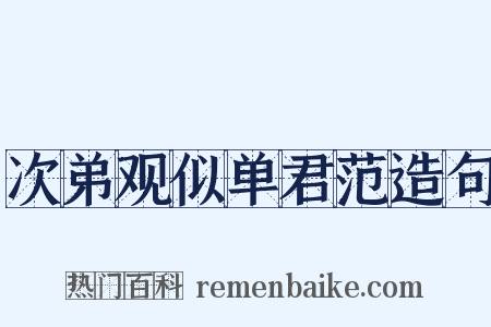次弟观似单君范造句是什么意思的图片